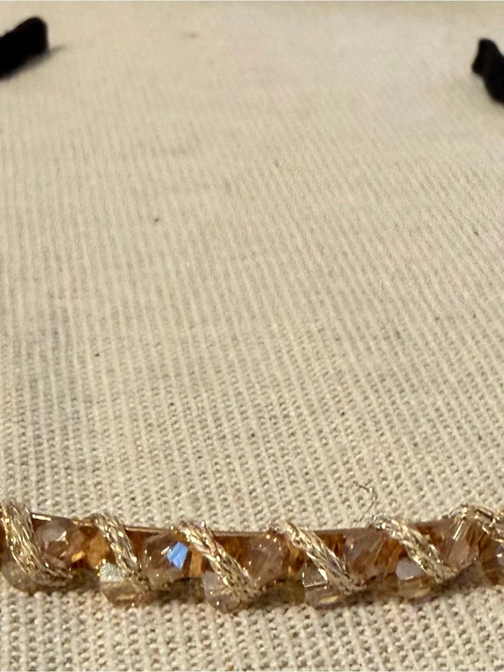 Pearl and Gold Crystal Headband Set